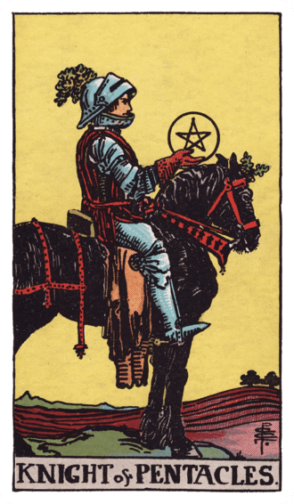 펜타클 나이트(Knight of Pentacles) 타로카드 이미지