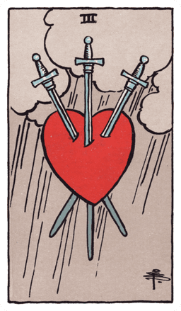 Three of Swords tarot card