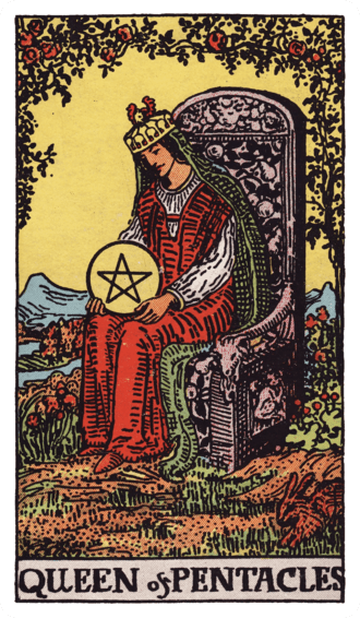 펜타클 퀸(Queen of Pentacles) 타로카드 이미지
